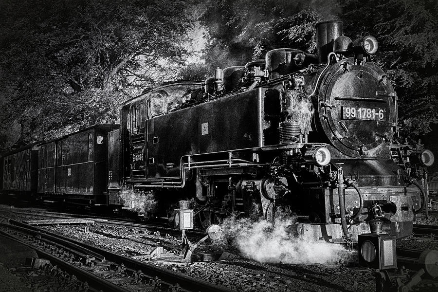 Steam Locomotive In Black And White Photograph By Frank Andree Fine