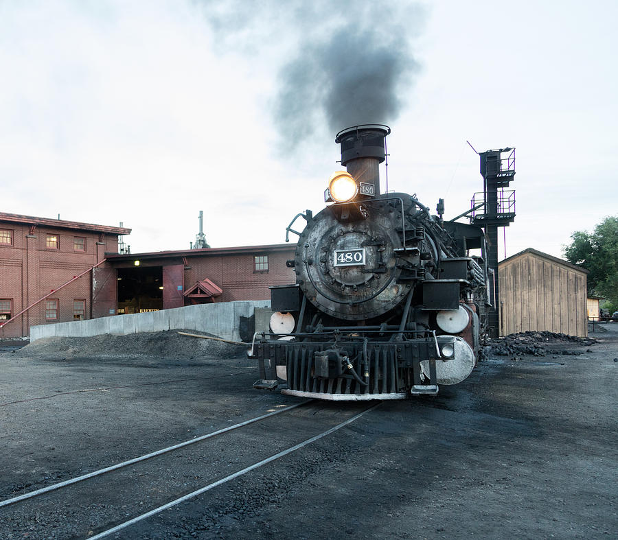 Steam locomotive in the train yard of the Durango and Silverton Narrow Gauge Railroad in Durango Photograph by Carol M Highsmith