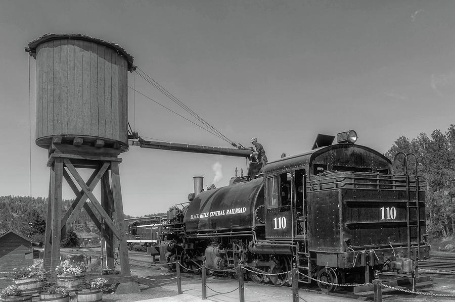 Steam Locomotive Number 110  -  BHC003BW Photograph by Frank J Benz