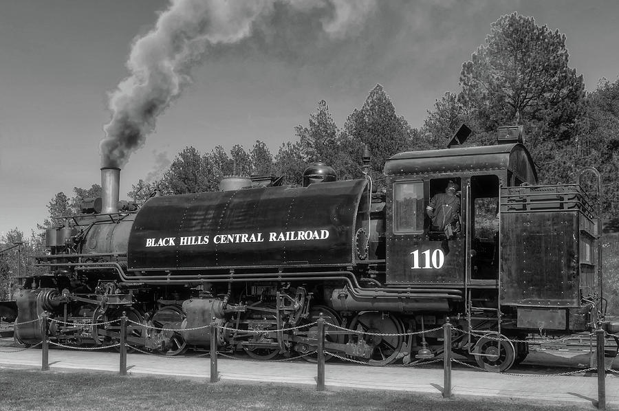 Steam Locomotive Number 110  -  BHC005BW Photograph by Frank J Benz