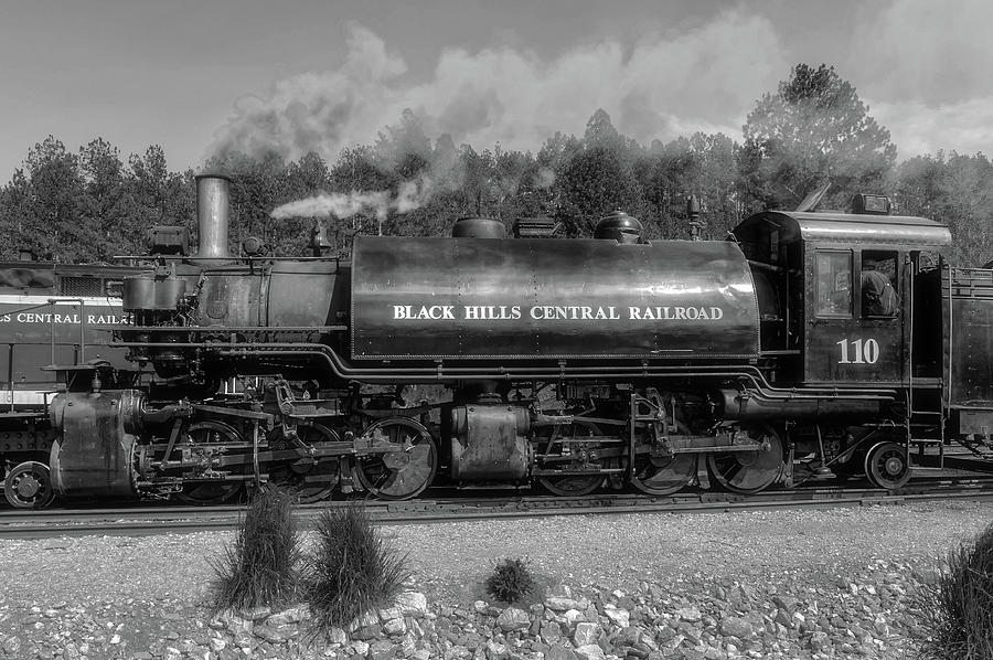 Steam Locomotive Number 110  -  BHC006BW Photograph by Frank J Benz