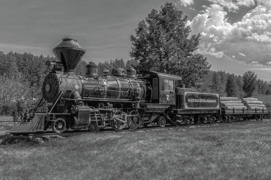 Steam Locomotive Number 7  -  BHC001BW Photograph by Frank J Benz