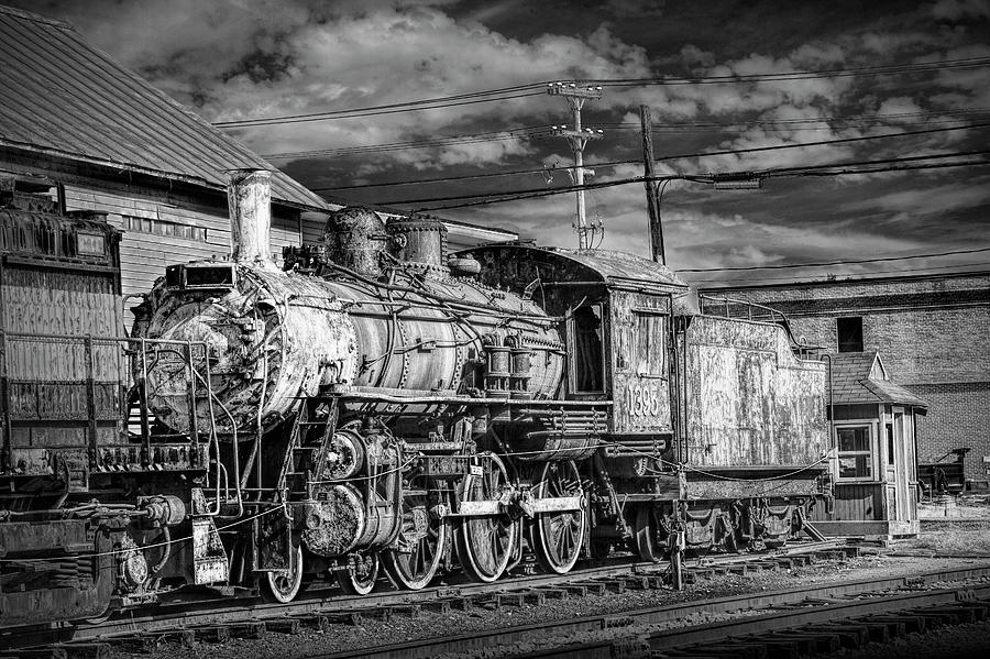 Steam Locomotive Train Engine No.1395  In Black And White Photograph