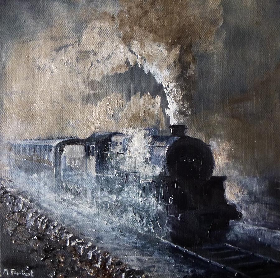 Steam On The Misty Moors Painting by Asa Jones