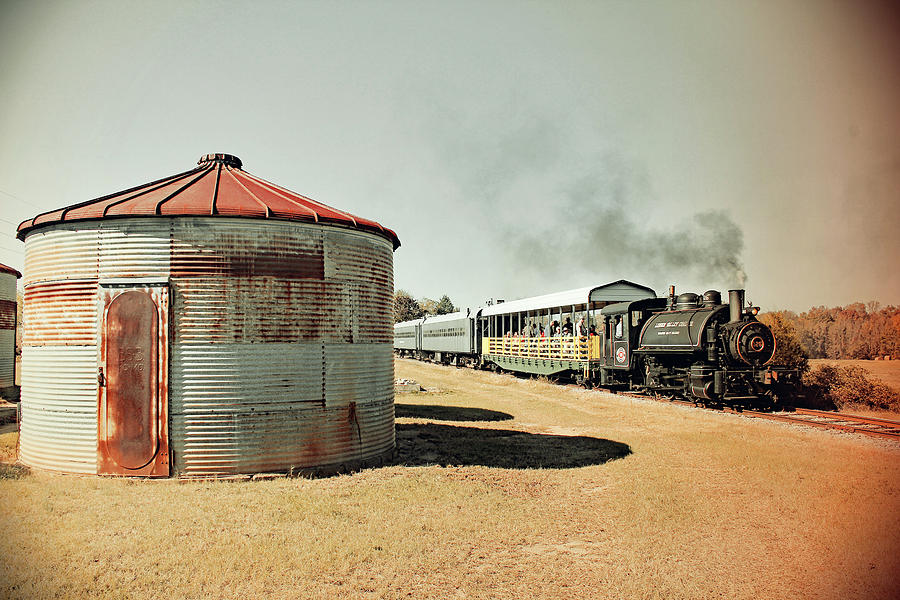 Steam on the South Carolina Railroad Museum 3 Vintage 1 Photograph by Joseph C Hinson