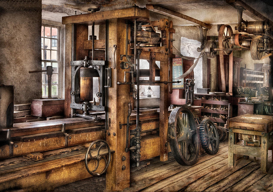 Science Fiction Photograph - Steam Punk - The Press by Mike Savad