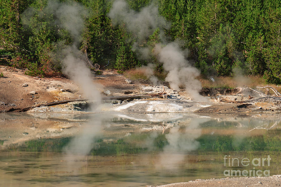 Yellowstone National Park Photograph - Steam Reflections by Charles Kozierok