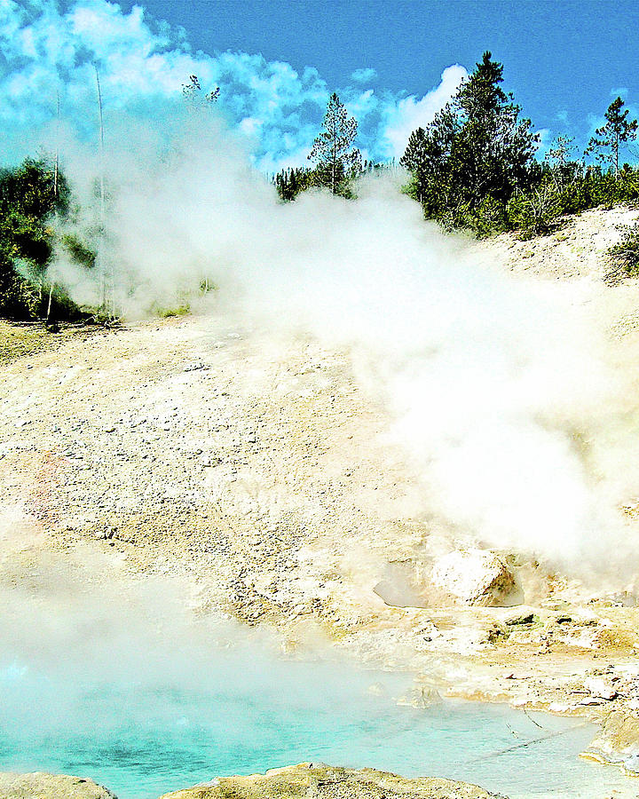 Steam Rising from Beryl Hot Spring in Yellowstone National Park, Wyoming Photograph by Ruth Hager