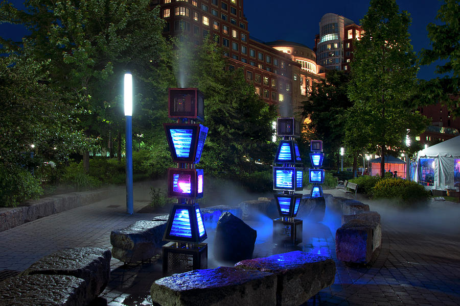 Boston Photograph - Steam Sculpture Garden Boston - Rose Kennedy Greenway by Joann Vitali