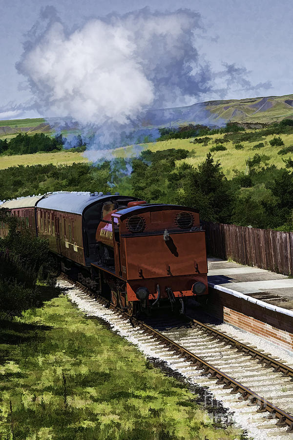 Steam Train 2 Oil Painting Effect Photograph by Steve Purnell