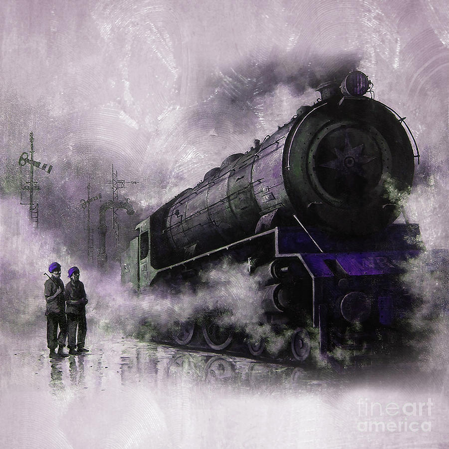 Steam Train Art 56U Painting by Gull G