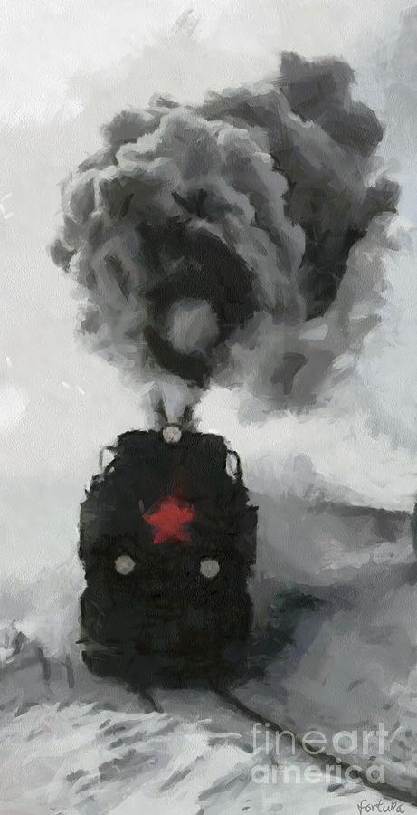 Steam Train Painting by Dragica Micki Fortuna