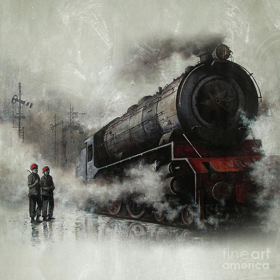 Steam Train Engine 01 Painting by Gull G