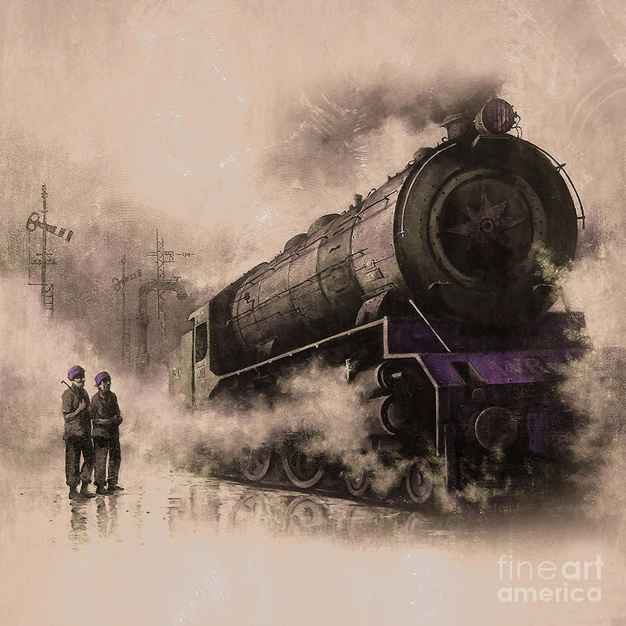 Steam Train Engine  Painting by Gull G
