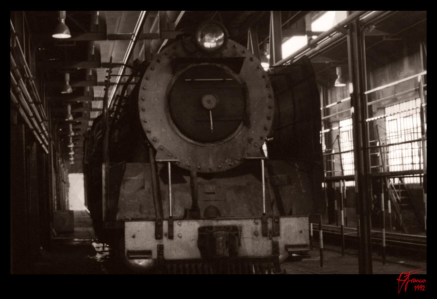 Steam train shed Digital Art by Vincent Franco