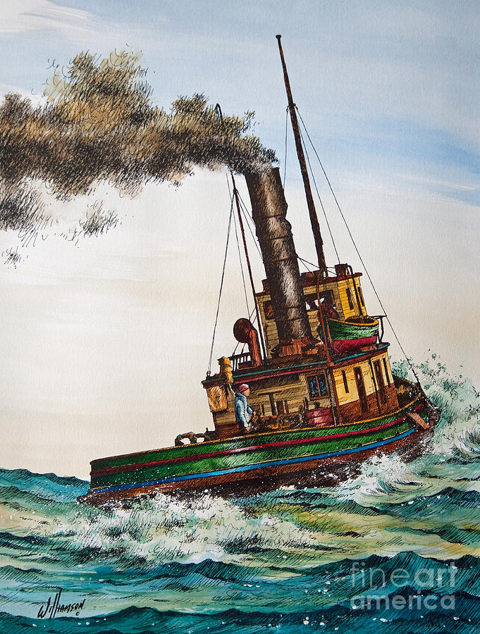 Tugs Painting - Steam Tug Alice by James Williamson