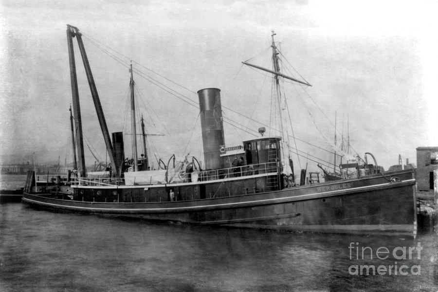 Boat Photograph - Steam tug  boat S. S. Hercules circa 1915 by Monterey County Historical Society