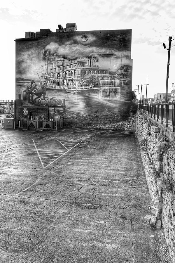 Steamboat Mural in Black And White  Photograph by Buck Buchanan
