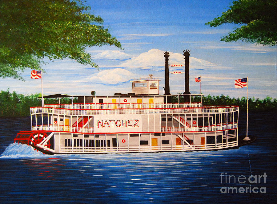 Steamboat on the Mississippi Painting by Valerie Carpenter