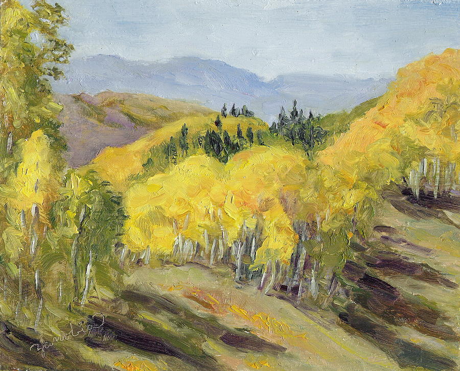 Fall Painting - Steamboat Springs Colorado Buffalo Pass by Zanobia Shalks