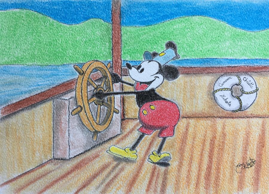 Steamboat Willie Drawing by Tony Clark