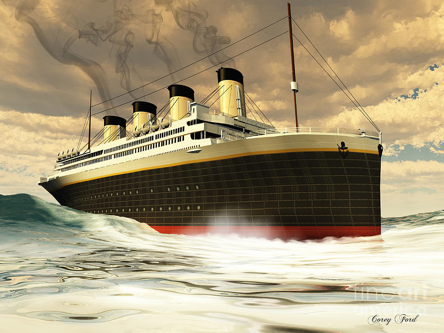 Steamer Ship Painting by Corey Ford