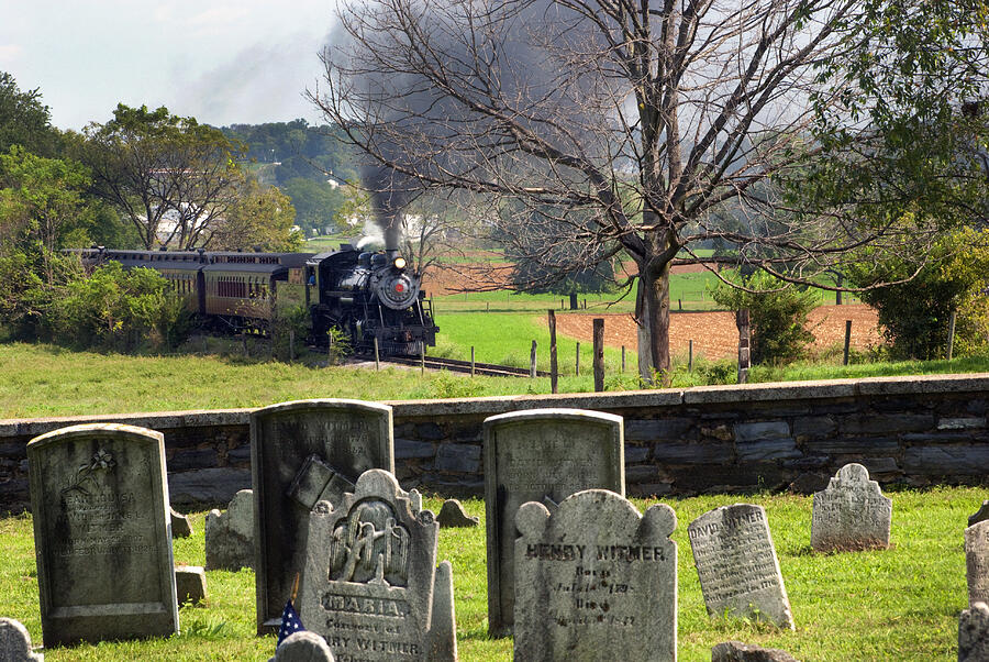 Steaming past the old Amish Cemetery Photograph by Paul W Faust -  Impressions of Light