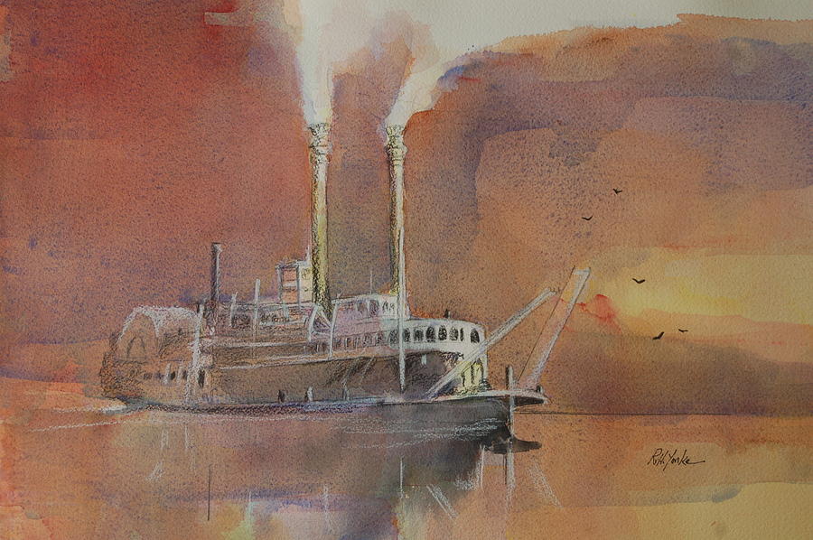 Steaming Up Painting by Robert Yonke