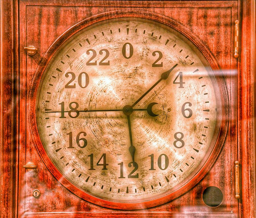 Steampunk - 24 Hour Antique Clock Photograph