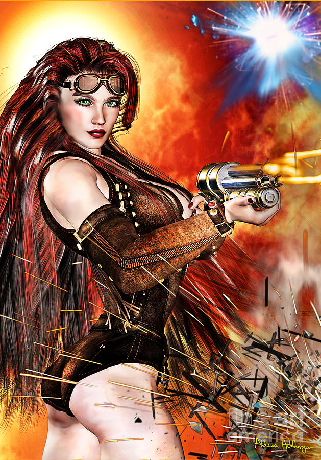 Steampunk Apocalypse Mixed Media by Alicia Hollinger