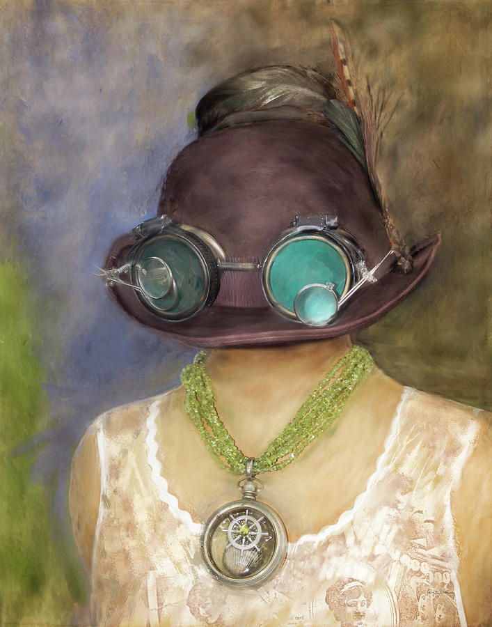 Goggle Photograph - Steampunk Beauty with Hat and Goggles by Betty Denise