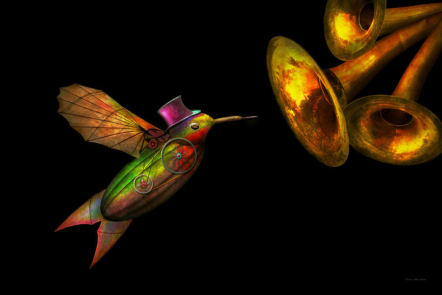 Hummingbird Photograph - Steampunk - Bird - Apodiformes Centrifigalus by Mike Savad