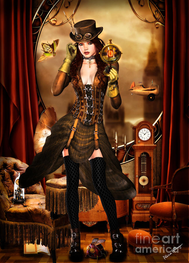Steampunk Girl Digital Art by Alicia Hollinger