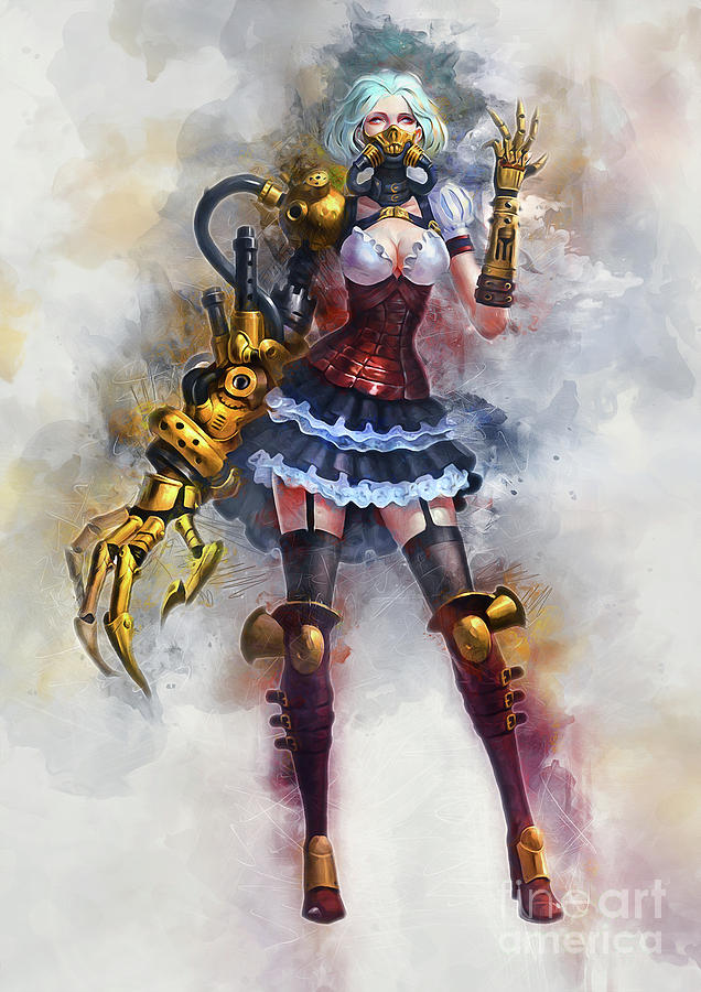 Steampunk Girl Painting