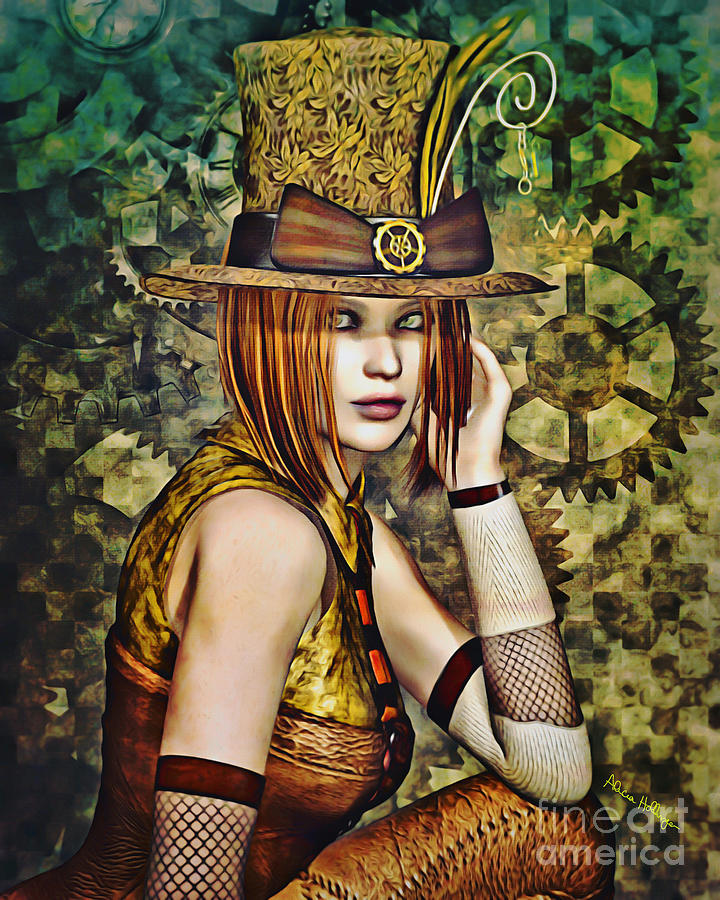 Steampunk Girl Two Digital Art by Alicia Hollinger