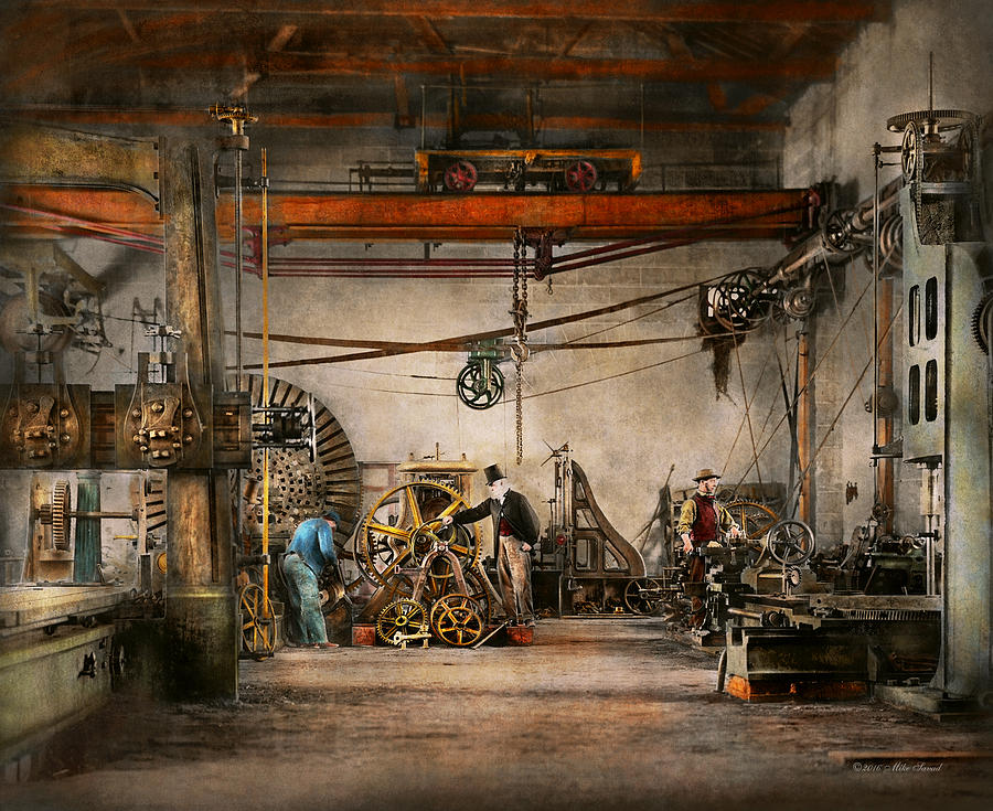Clock Photograph - Steampunk - In an old clock shop 1866 by Mike Savad