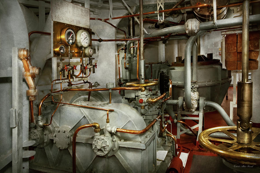 Steampunk - In the engine room Photograph by Mike Savad