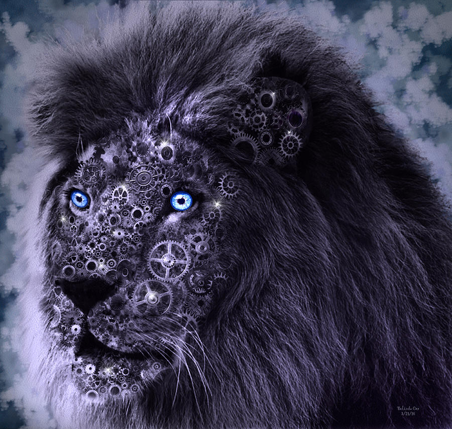 Steampunk Lion Digital Art by Artful Oasis