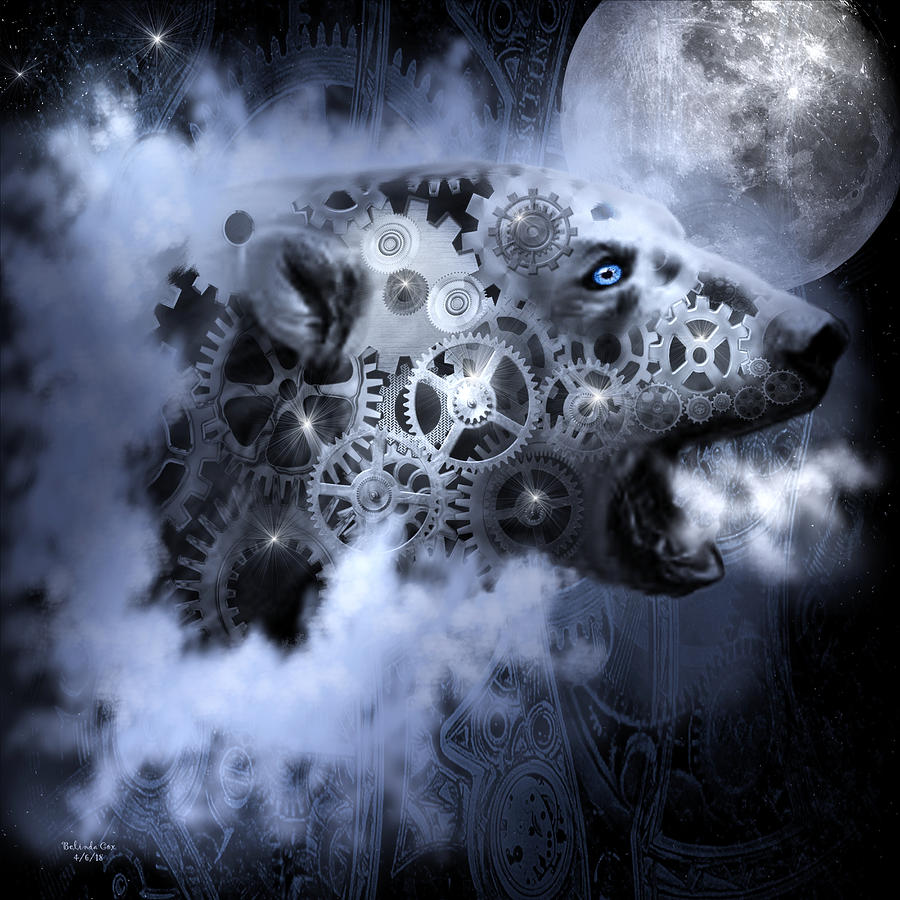 Steampunk Polar Bear Digital Art by Artful Oasis