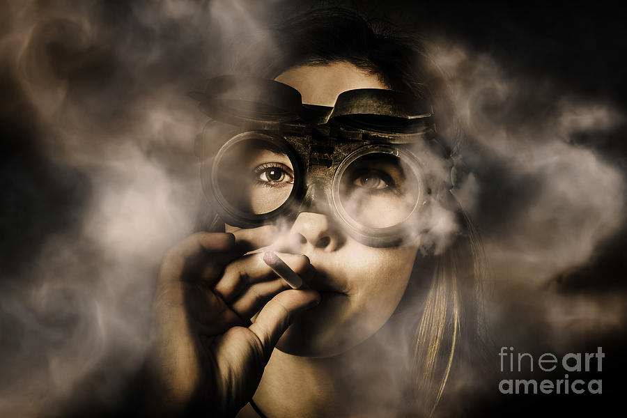 Steampunk welder smoking cigarette Photograph by Jorgo Photography