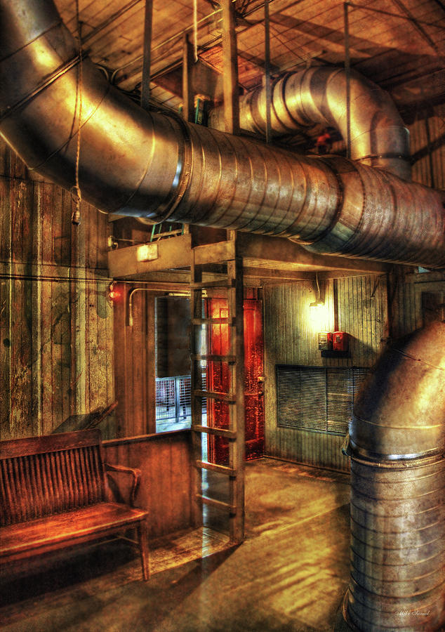 Science Fiction Photograph - SteamPunk - Where the pipes go by Mike Savad