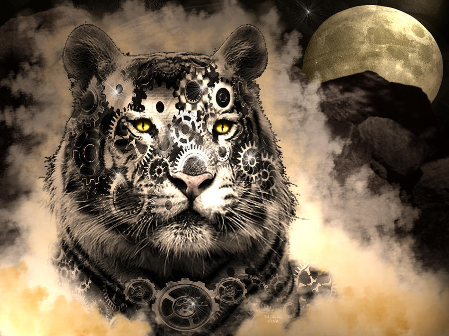 Steampunk Wildcat Digital Art by Artful Oasis