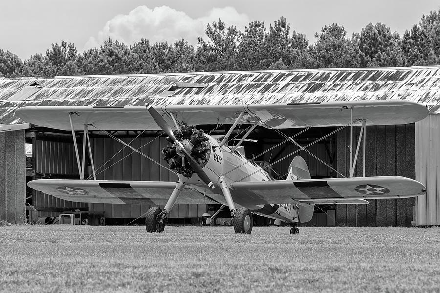 Stearman in Black and White Photograph by Chris Buff