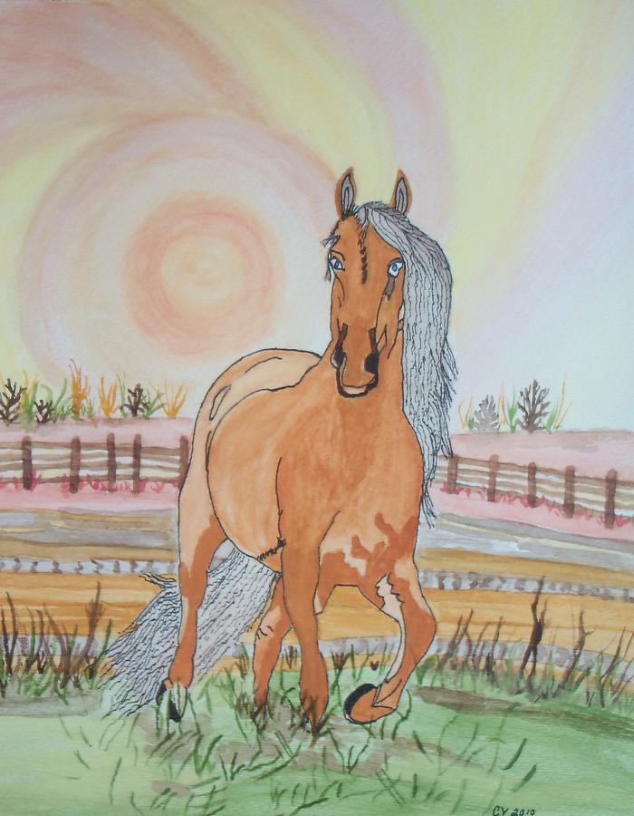 Stech Of A Horse Painting by Connie Valasco