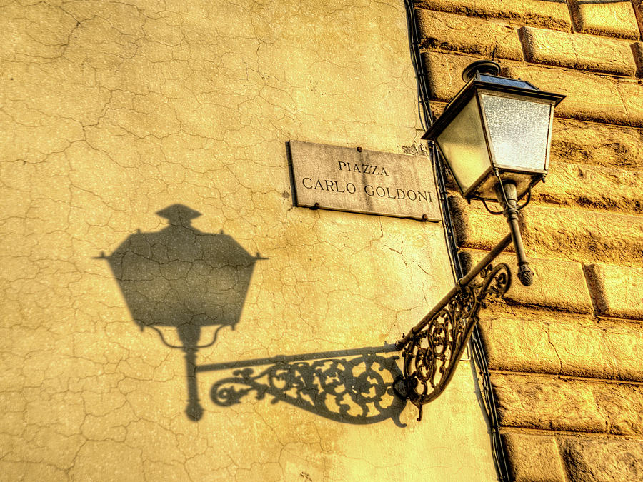 Steeetlamp and Shadow On Texture Photograph by Gary Slawsky