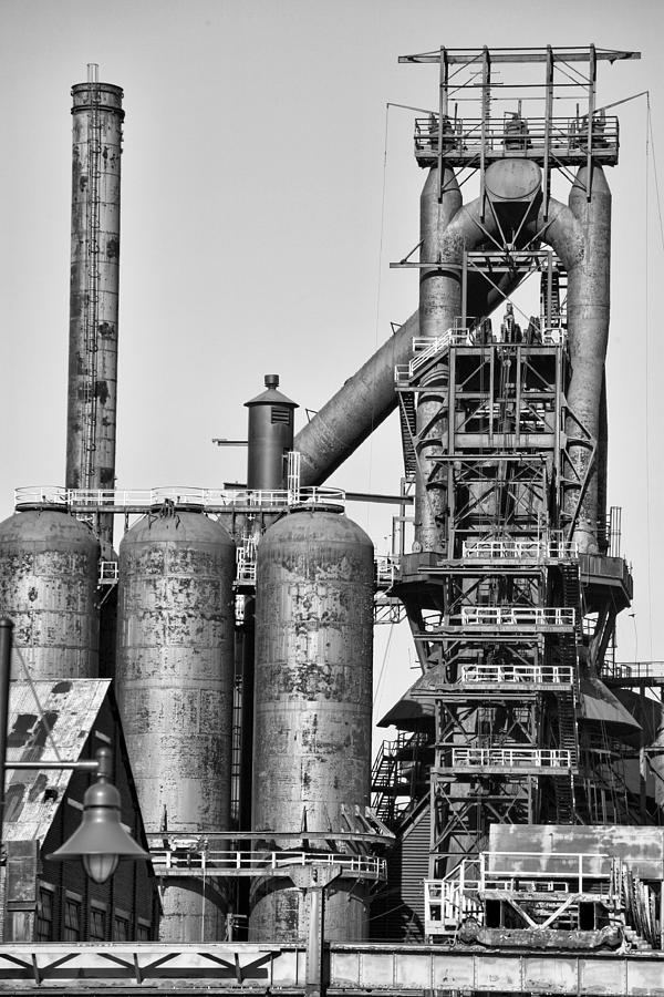 Steel Blast Furnace BW Photograph by Chuck Kuhn