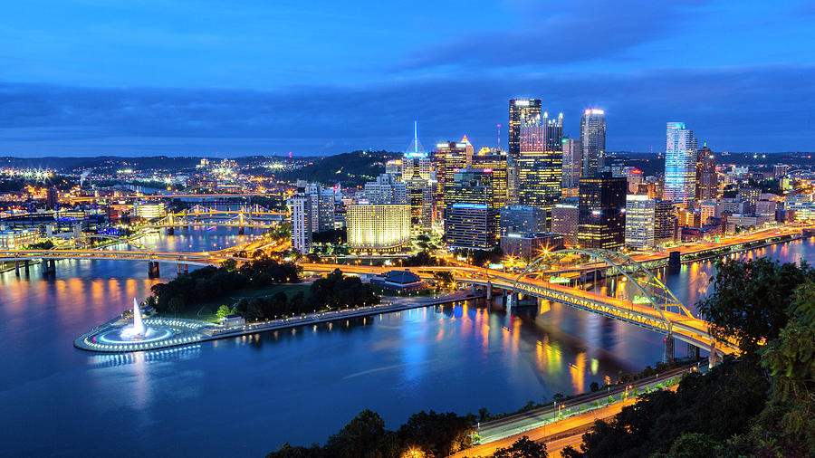 Steel City Nights #1 Photograph by Stephen Stookey