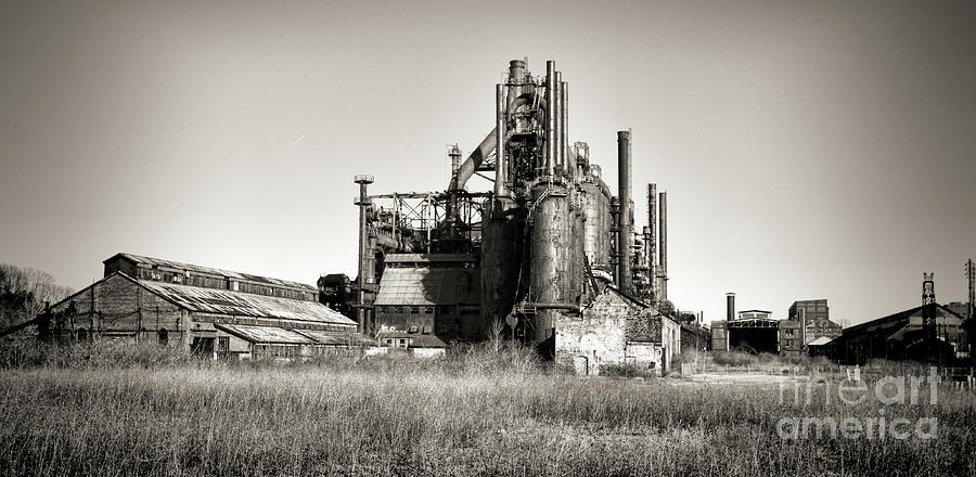Steel Furnace Landscape Factory Shut Down 1995 Photograph by Chuck Kuhn