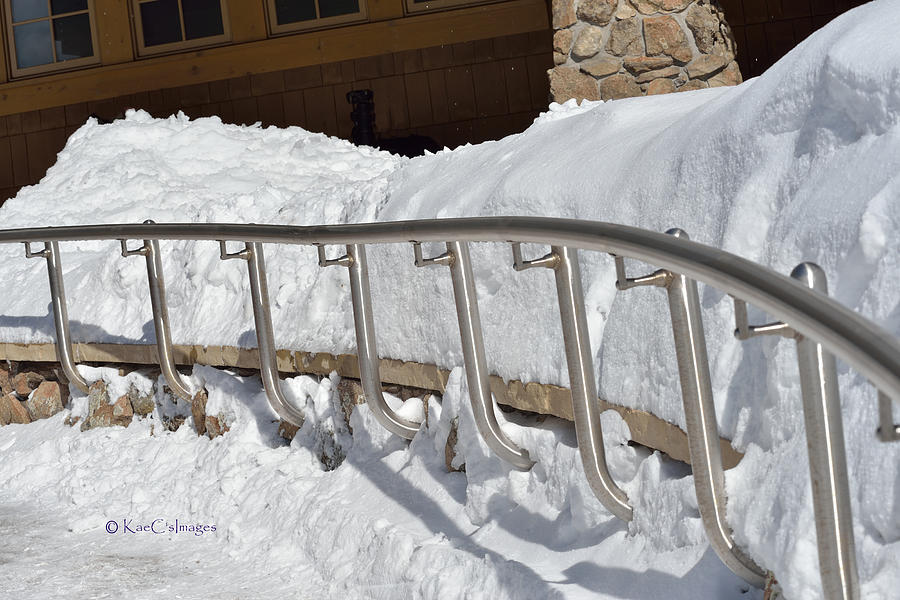 Steel Hand Rail in Snow Photograph by Kae Cheatham