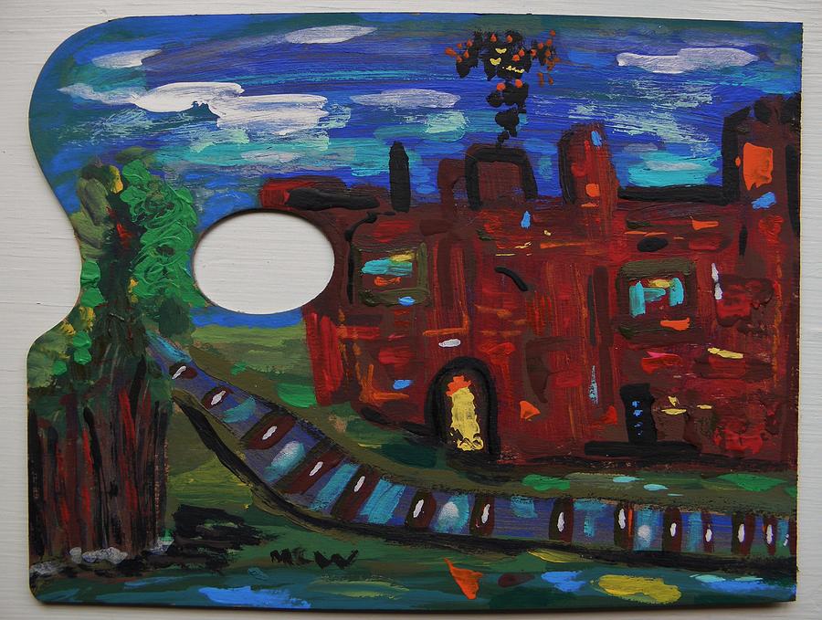 Steel Mill Nocturne Painting by Mary Carol Williams